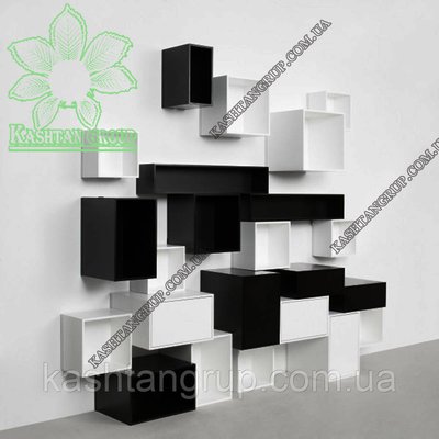 Модульная стеллажная система черного и белого цвета  описание, фото, купить