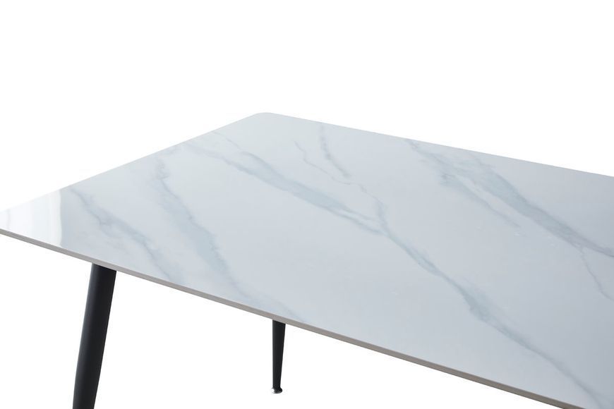 Стіл SABA CERAMIC 1300-700-750 мм. білий глянець/чорний каркас опис, фото, купити