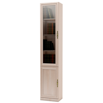 Книжный шкаф-пенал Granwod двухдверный 2037Х400Х285 мм. Дуб шамони Front - MDF/Glass  описание, фото, купить
