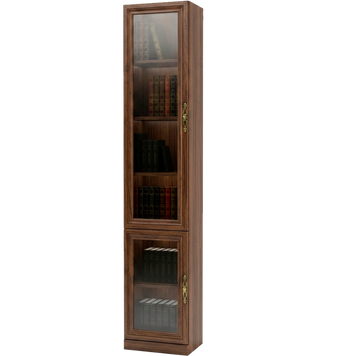 Книжный шкаф-пенал Granwod двухдверный 2037х400х285 мм. Орех темный Front Glass
