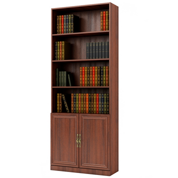 Книжный шкаф Granwod комбинированный двухдверный 2037Х800Х285 мм. Орех темный MDF  описание, фото, купить