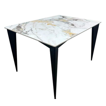 стол NORMAN CERAMIC 120х90 Gold Phoenix / Черный каркас