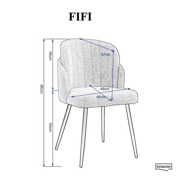 Cтілець FIFI чорний каркас/кремово-білий Teddy опис, фото, купити