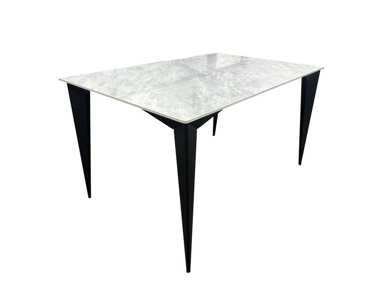 Стіл NORMAN CERAMIC 1400-900-760 мм. Muie White глянець/чорний каркас опис, фото, купити