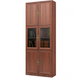 Книжкова шафа Granwod шестидверна 2037х800х285 мм. Горіх темний MDF Front Glass