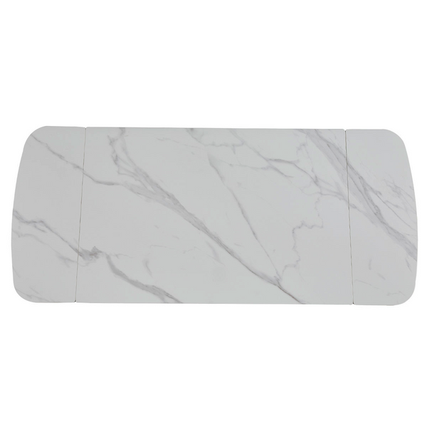 Стіл DUBLIN CERAMIC 120(180)x80 білий мат/чорний каркас опис, фото, купити