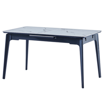 Стол BERLIN CERAMIC 1400/1800Х800Х760 белый глянец/черный каркас