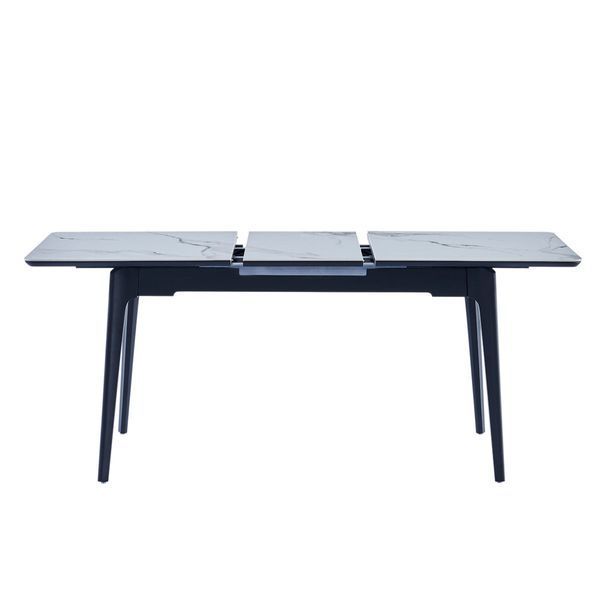 Стіл BERLIN CERAMIC 1400/1800Х800Х760 білий глянець/чорний каркас опис, фото, купити