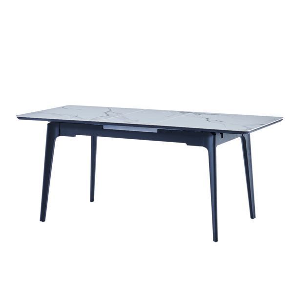 Стіл BERLIN CERAMIC 1400/1800Х800Х760 білий глянець/чорний каркас опис, фото, купити