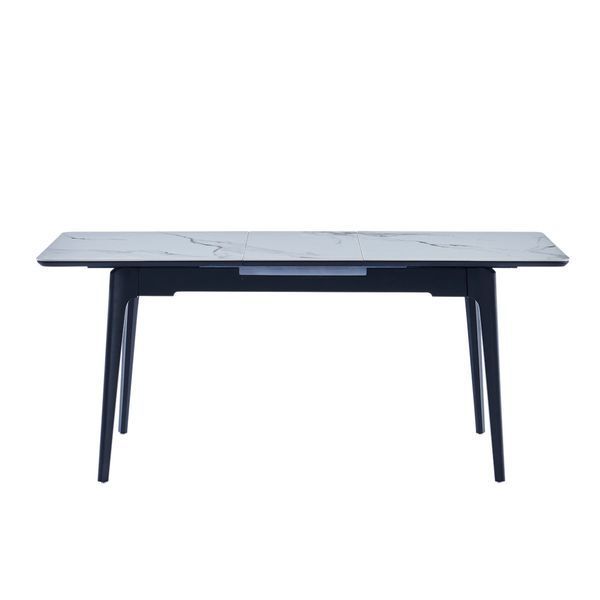 Стіл BERLIN CERAMIC 1400/1800Х800Х760 білий глянець/чорний каркас опис, фото, купити