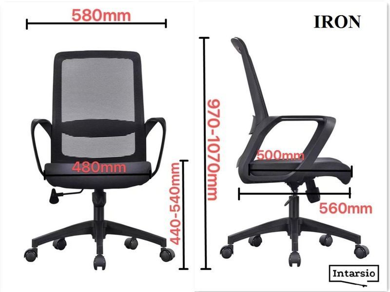 Кресло поворотное IRON черный/черный/черный каркас  описание, фото, купить