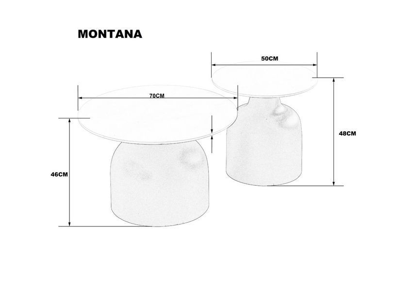 Журнальный столик MONTANA белый глянец/черный (к-кт)  описание, фото, купить
