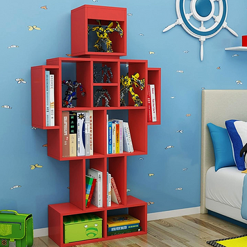 Стелаж дитячий Robot red (1400Х800Х250) мм. опис, фото, купити