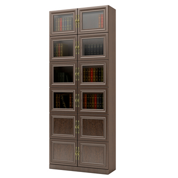 Книжкова шафа Granwod 12-дверна 2037Х800Х285 мм. Венге - Front MDF 4/Glass 8