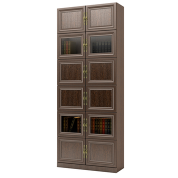Книжкова шафа зі склом Granwod 12-дверна 2037Х800Х285 мм. Венге - Front MDF 8/Glass 4